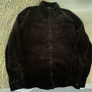 APC Black Corduroy Button Down Shirt Medium